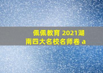 佩佩教育 2021湖南四大名校名师卷 a